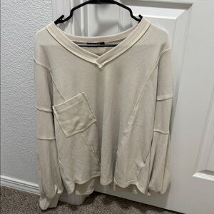 Women's Cream V-Neck Jacket